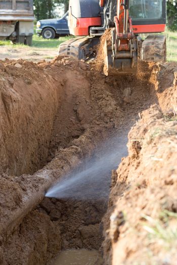 Burst water pipeline