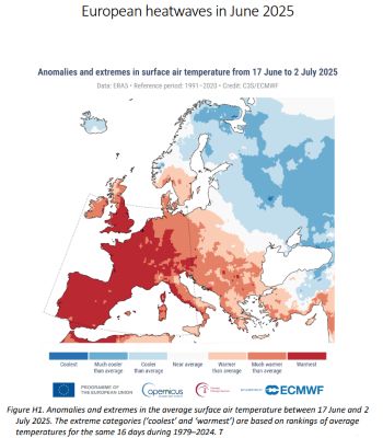 COPERNICUS EUROPEAN HEATWAVES IN JUNE 2025