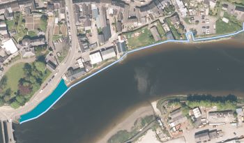 FLOODING CARDIGAN indicative wall alignment