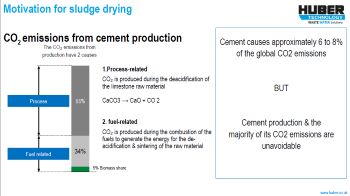 HUBER MOTIVATION FOR SLUDGE DRYING CO2 EMISSIONS CEMENT PRODUCTION