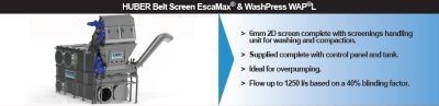 HUBER tank mounted EscaMax and WAPL SCREEN SOLUTION 1
