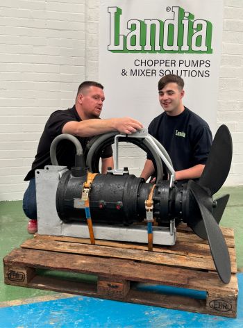 LANDIA Service Aftersales Manager Tamas Rieder with apprentice Will Lewis