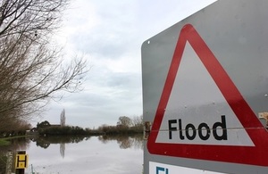 Flood sign rural area