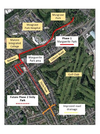 NI Water sicily flood alleviation phase 1 map 1