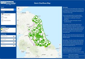 NORTHUMBRIAN WATER Real Time SO Map 