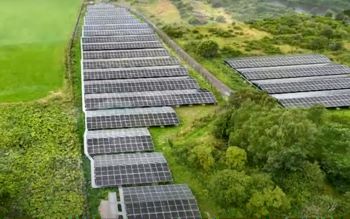 SCOTTISH WATER HOWDEN WWTW PV PANELS AERIAL VIEW