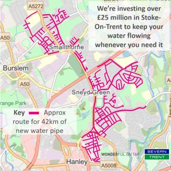 SEVERN TRENT 25M PIPELINE SCHEME STOKE ON TRENT
