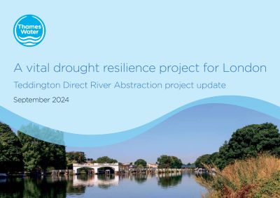 THAMES WATER TEDDINGTON DIRECT RIVER ABSTRACTION PROJECT UPDATE SEPT 2024