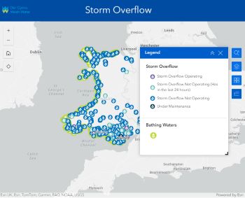 WELSH WATER STORM OVERFLOW MAP