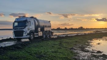 Water Direct Tanker in sunset